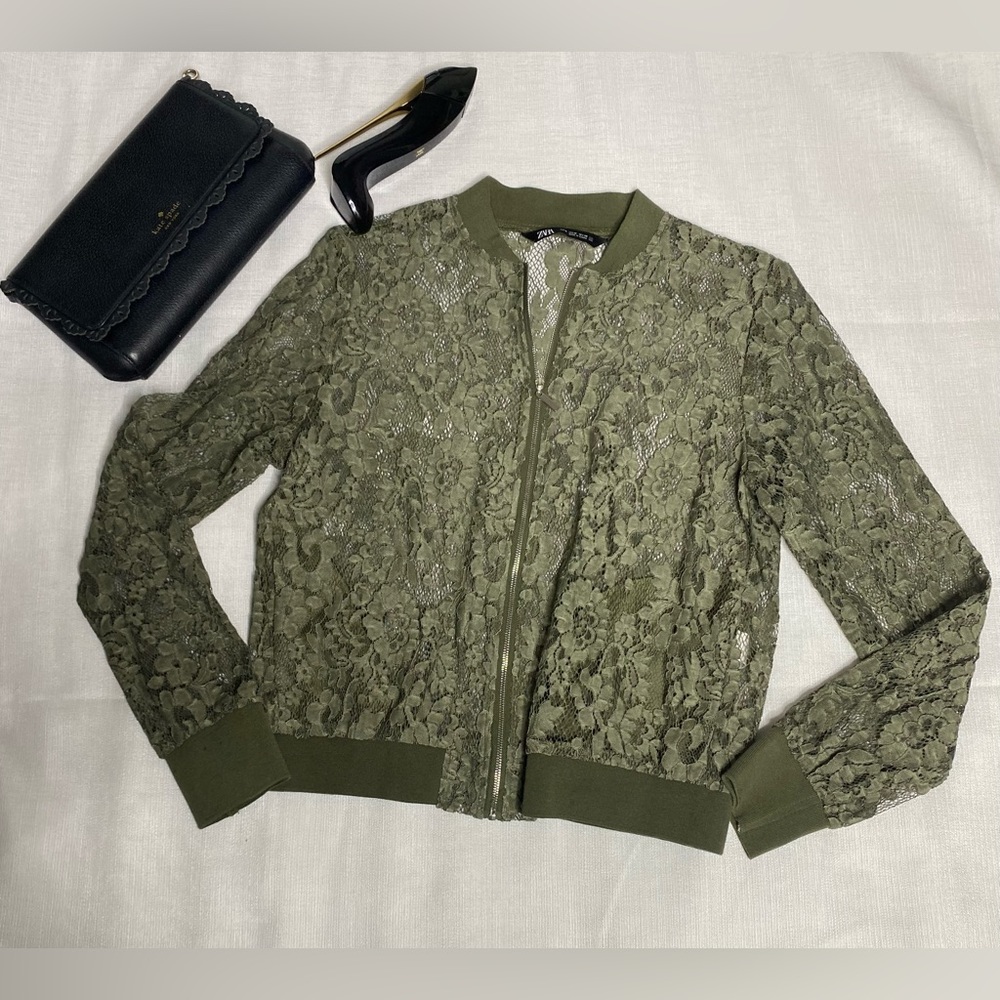 Army green lace shaket